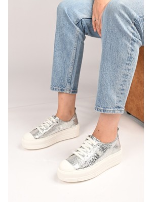 Bestello Bağcıklı Termo Taban Hakiki Deri Sneaker 101-23028-01 Kadın Ayakkabı