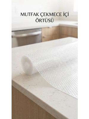 tp Buğz Şeffaf Pvc Raf Kaydırmaz Dolap Içi Çekmece Örtüsü 45X300 cm Koruyucu
