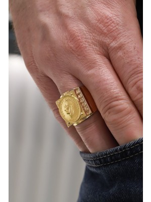 Aydın Kuyumculuk 14 Ayar Altın,yarım Atalı Erkek Yüzüğü AGYZK314