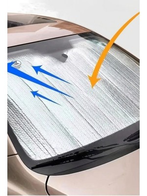 Faspoor Katlanabilir Oto Ön Cam Güneşliği 130x60 cm Alüminyum Yansıtıcı Vantuzlu Koruyucu