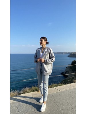 Nuss 6038 Ön Taş Işlemeli Kap Gri