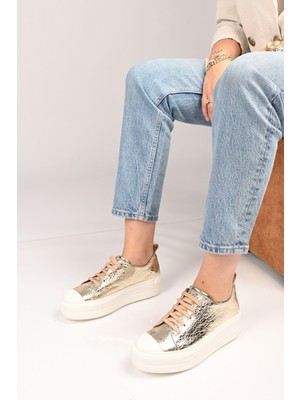 Bestello Bağcıklı Termo Taban Hakiki Deri Sneaker 101-23028-01 Kadın Ayakkabı