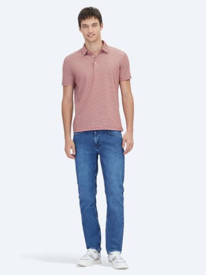 Kip Kiremit Polo Yaka %100 Pamuk T-Shirt