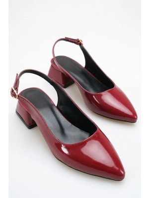 ich1one Roma Kadın Rugan Topuklu Babet Ayakkabı – 5 cm Topuk, Günlük ve Ofis Şıklığı 1101