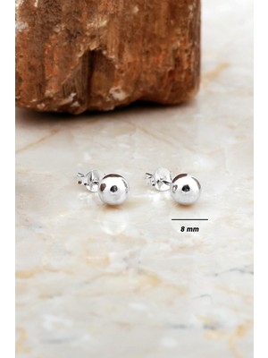 Sümer Telkari 8 mm Gümüş Top Küpe 7417