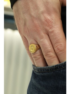 Aydın Kuyumculuk 14 Ayar Altın,ata Çeyrekli Erkek Yüzük AGYZK311