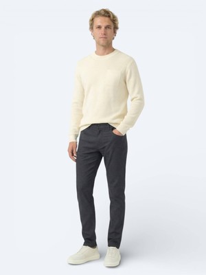 Kip Siyah Dokuma Regular Fit Casual Pamuk Karışımlı Pantolon