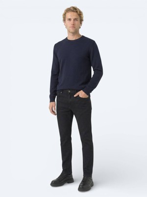 Kip Siyah Slim Fit Denim Pamuk Karışımlı Pantolon