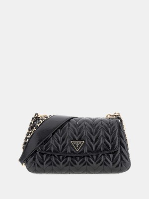 Guess Cheryl Dönüştürülebilir Kapaklı Çapraz Askılı Kadın Siyah Omuz Çantası HWTQ9720210-BLA