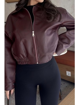 Prifaldi Paris Oversize Bomber Deri Ceket Bordo