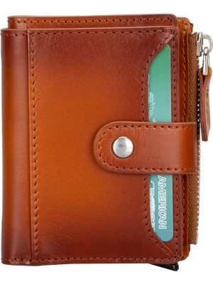 Bouletta Deri Cüzdan ve Kartlık, Mekanizmalı, 10 Adet Kart Bölmeli, Efektli Taba