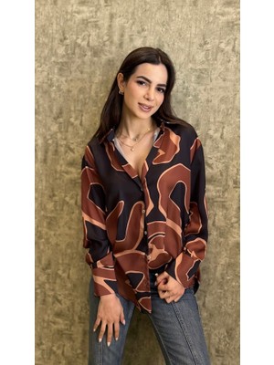 Desenli Saten Gömlek