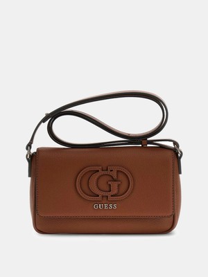 Guess Isola Dönüştürülebilir Kapaklı Çapraz Askılı Kadın Kahverengi Omuz Çantası HWBG9905210-COG