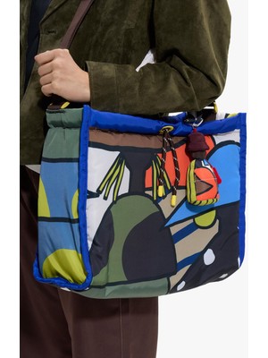 Parfois Kadın Teknik Kumaş Desenli ve Charm'lı Shopper Çanta