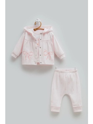 Caramell Love Tıme Üçlü Alt Üst Takım - Pembe - 68-74 cm Pembe