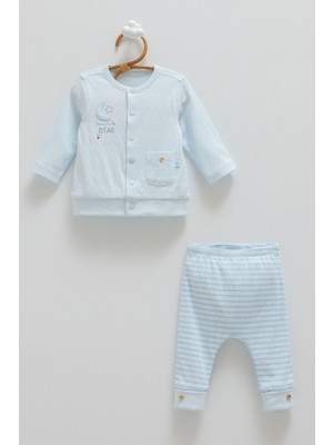 Caramell All Tıme Boy Ön Çıtçıtlı Alt Üst Takım - Mavi - 62-68 cm Mavi