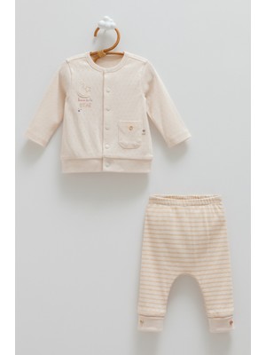 Caramell All Tıme Boy Ön Çıtçıtlı Alt Üst Takım - Bej - 68-74 cm Bej
