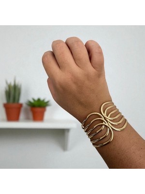 ALS Tasarım Dünyası Kadın Çelik  Kelepçe Model Bileklik