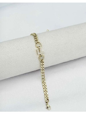 SY Aksesuar 14K Gold Kuyumcu Model Harf Bileklik