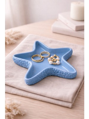 2 Li Dekoratif Deniz Yıldızı Takı Tepsisi Vazo