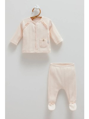 Caramell Beauty Gırl Cep Detaylı Çıtçıtlı Alt Üst Takım - Pembe - 68-74 cm Pembe