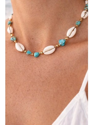 Deniz Kabuklu Turkuaz Kolye