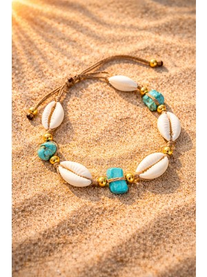 Deniz Kabuklu Turkuaz Dogaltaş Bileklik