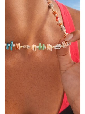 By Song Jewelry Deniz Kabuklu Mercan Doğaltaşlı Kolye