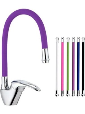 Hopinip Mix Kuğu Mutfak Evye Bataryası Renkli Oynar Başlıklı Mor ( Lisinya )