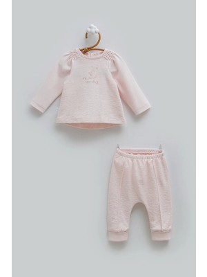 Caramell Happy Sprıng Omuz Detaylı Alt Üst Takım - Pembe - 62-68 cm Pembe