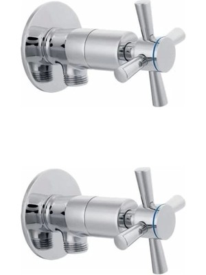 Hopinip 2 Li Artı Aç Kapa 4 Kollu Krom Çevirveli Taharet Musluğu ( Lisinya )