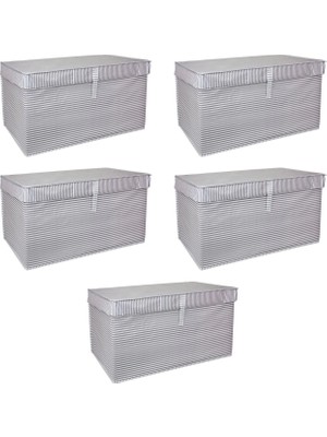 Hopinip Çok Amaçlı Düzenleyici Kutu Organizer Cırt Cırtlı Hurç Mega Plus Boy 40CM x 30CM x 70CM (5 Adet) ( Lisinya )