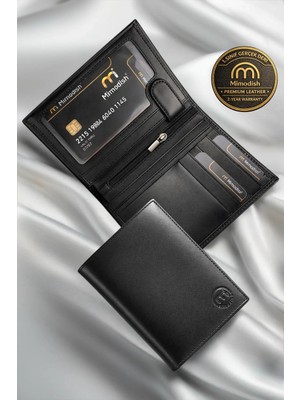 Mimodish 2411 1.Sınıf İşçilik Lüks Hakiki Gerçek Deri Hediye Cüzdan İç Fermuar Gözlü Özel Lüks Astarlı Dikey Cüzdan 18 Kredi Kartlık Göz ve Gizli Gözlere Sahip Gerçek Deri Erkek Cüzdan