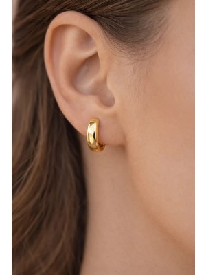 Sacce Scarves & Accessories Gold Renk Bombeli Halka Küpe Kadın Kullanıcılar İçin Şık Tasarım