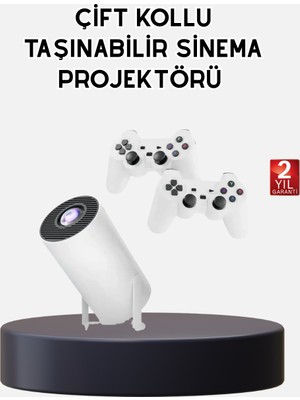 Hopinip Kablosuz Projeksiyon Cihazı 4K Destekli HDMI USB Oyun Uyumlu - Lisinya