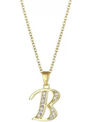 SY Aksesuar Çelik Gold Harf Kolye 45CM