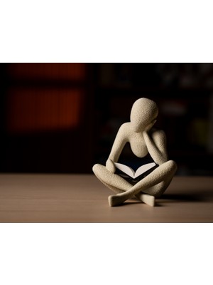 3D Snaxx Modern ve Minimal Tasarımlı Kitap Okuyan Insan Figürü – Şık Dekoratif Biblo