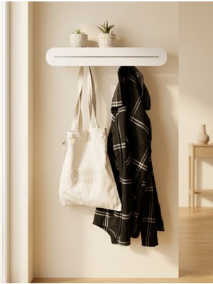 Metal Raflı Banyo Askılığı – Yapışkanlı Havlu Elbise Askısı – Antre Mutfak Organizer