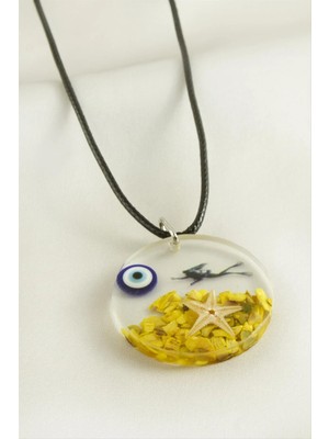 Marsilyan Deniz Yıldızı Yuvarlak Epoksi Kolye