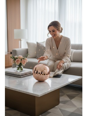 Disko Topu Rose Gold 15 cm Dekoratif Ev Parti Aksesuarı