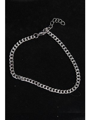 Hopinip 316L Çelik Ince Klasik Model Gümüş Renk Erkek Bileklik - Lisinya