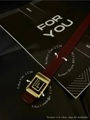 Fiori F Tokalı Ince Kadın Kemeri, Ceket Kemeri, Gömlek Kemeri, Elbise Kemeri