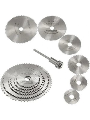Hopinip Metal 6 Parça Mini Matkap Ucu Ahşap Kesme Yuvarlak Çelik Bıçak Disk Testere Seti Kiti ( Lisinya )