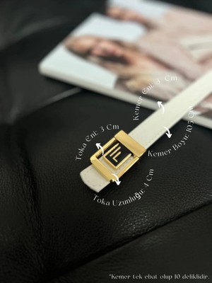 Fiori F Tokalı Ince Kadın Kemeri, Ceket Kemeri, Gömlek Kemeri, Elbise Kemeri