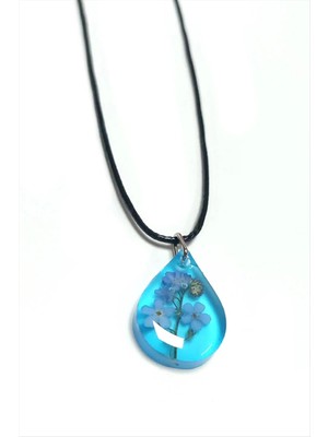 Die Grup Unutma Beni Çiçeği Damla Epoksi Kolye