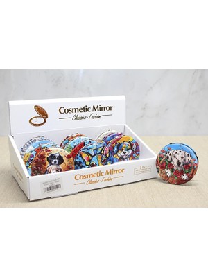 Hopinip Sevimli Köpek Tasarımıyla Taş Işlemeli Ince El Aynası Yuvarlak ALK4577 - Lisinya