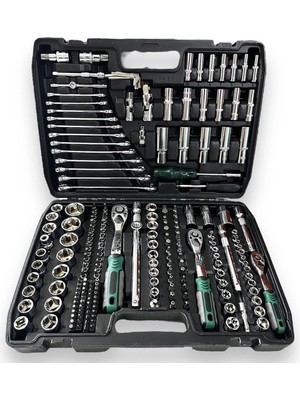 Hopinip Tam Profesiyonel Germany 72 Diş Eğik Cırcır 216 Parça Lokma Takımı Oto Tamirci Tam Set 1/2-3/8-1/4 ( Lisinya )