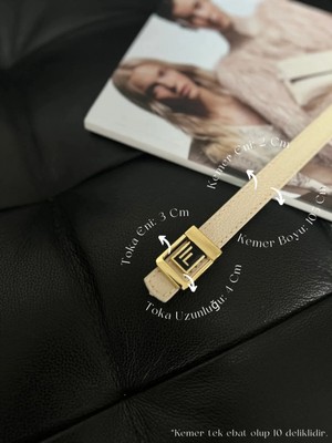 Fiori F Tokalı Ince Kadın Kemeri, Ceket Kemeri, Gömlek Kemeri, Elbise Kemeri