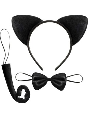 Hopinip Kedi Kostüm Taç Kuyruk Papyon Seti 1 Adet - Lisinya