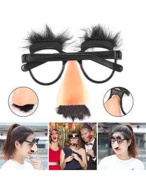 Hopinip Eğlenceli Kılık Değiştirme Kaş Bıyık Mizah Gözlüğü 9X13 cm - Lisinya